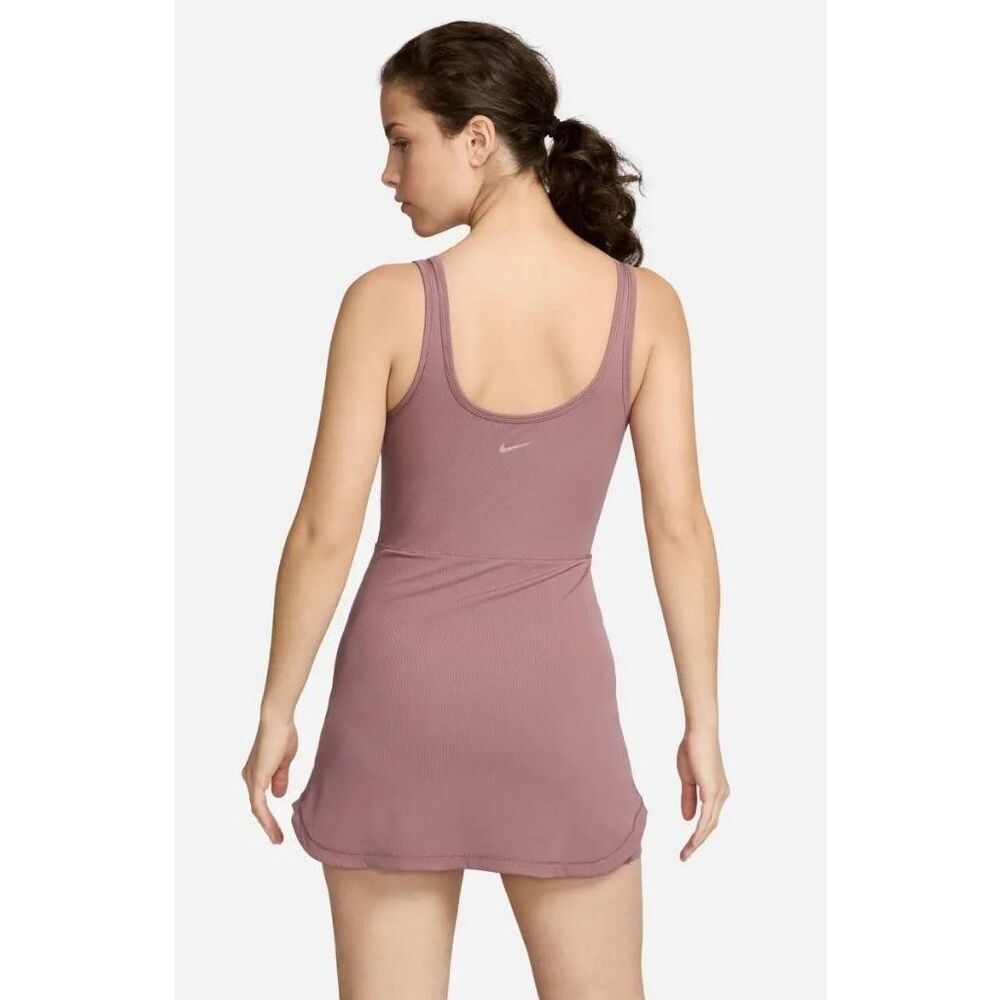 18. Nike MAUVE NWT Dri-FIT One Scoop Neck Ribbed Dress Romper - Picture 6 of 10